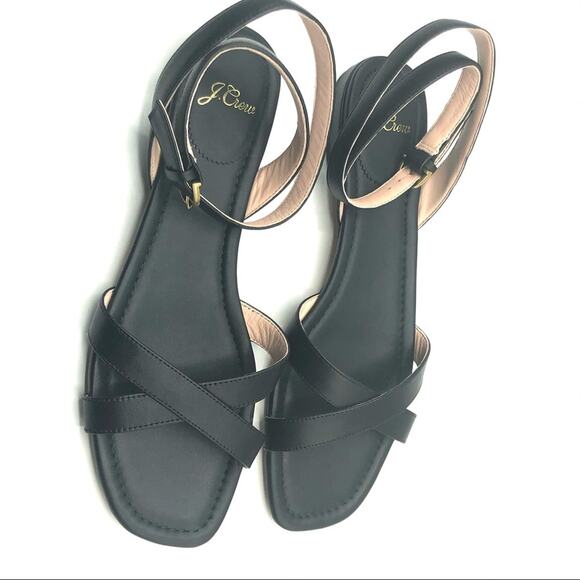 J.Crew Women's Black Abbie Cross Strap Sandals Sz 9 - Picture 9 of 11